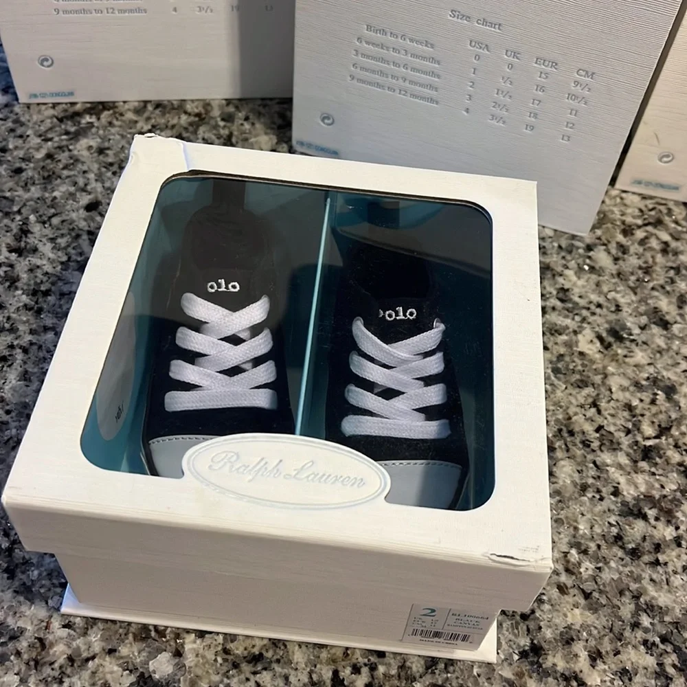 Polo Ralph Lauren Hamptyn USA Basketball Bear Baby Booties 3-6 Months Shoes Sz 2